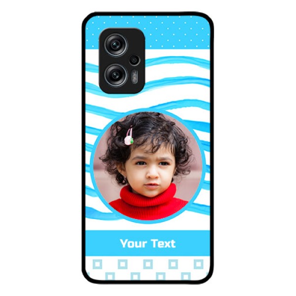 Redmi K50i 5G Custom Glass Phone Case - Simple Blue Case Design