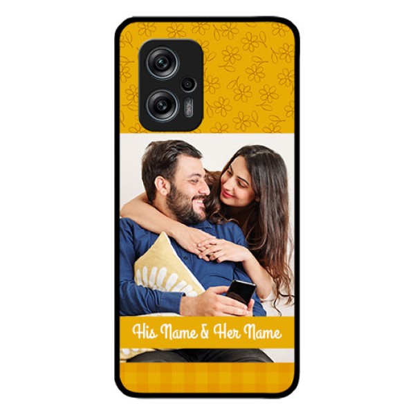 Redmi K50i 5G Custom Glass Mobile Case - Yellow Floral Design