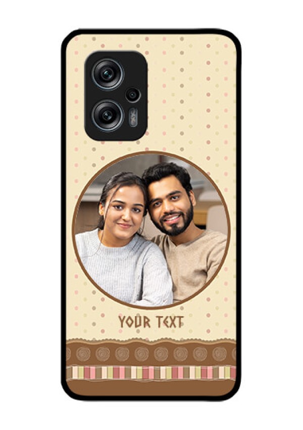 Redmi K50i 5G Custom Glass Mobile Case - Brown Dotted Mobile Case Design