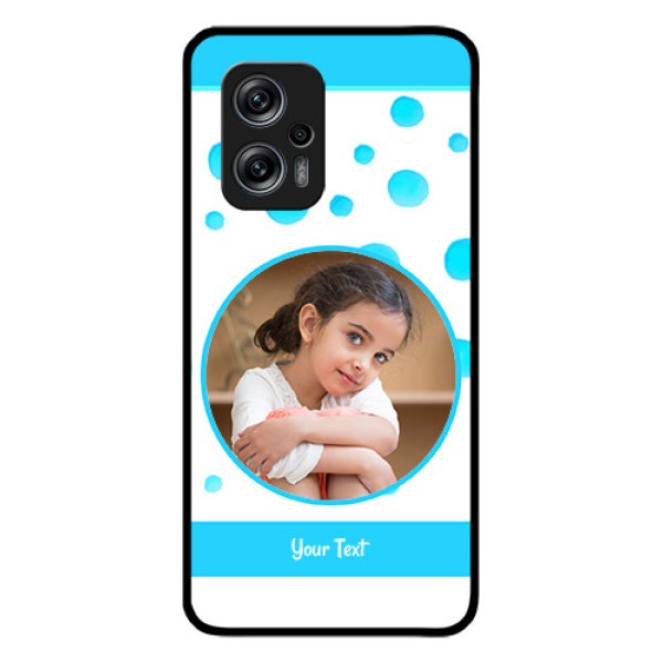 Redmi K50i 5G Photo Printing on Glass Case - Blue Bubbles Pattern Design Redmi K50i 5G Photo Printing on Glass Case - Blue Bubbles Pattern Design