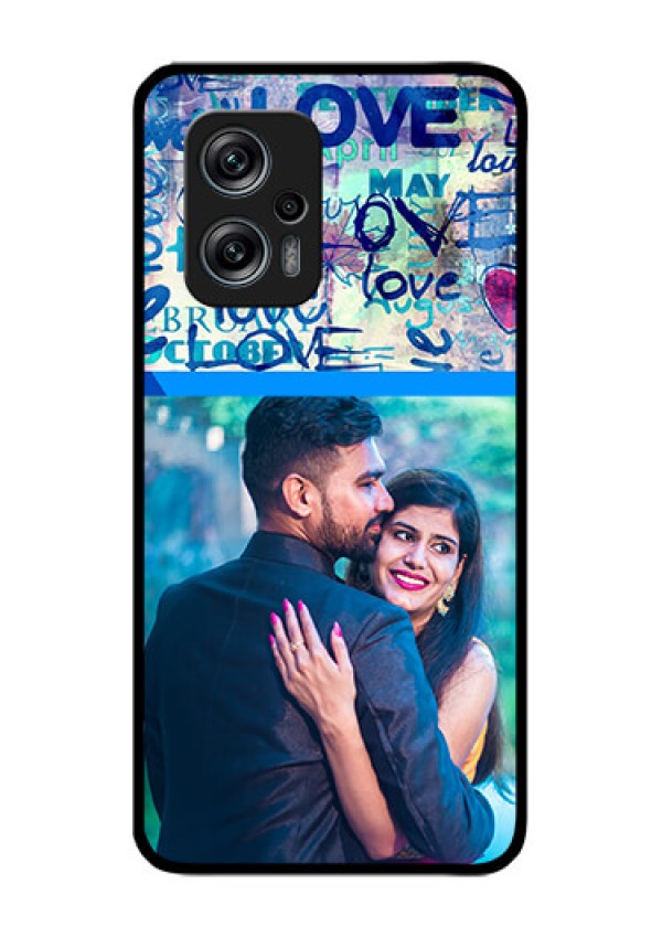 Redmi K50i 5G Custom Glass Mobile Case - Colorful Love Design