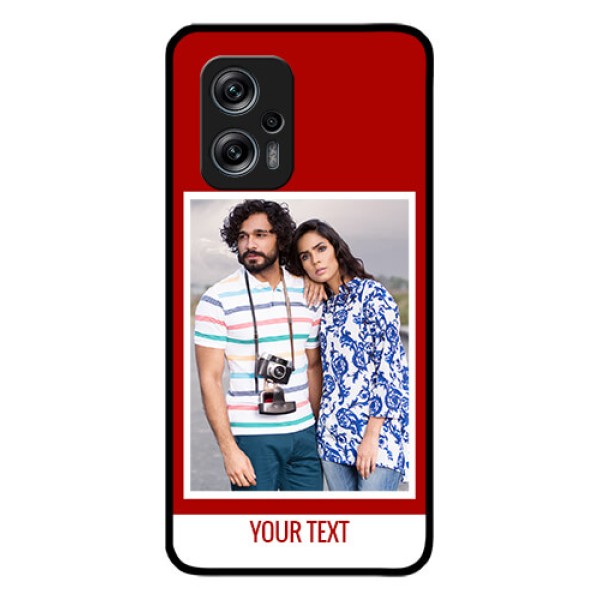 Redmi K50i 5G Personalized Glass Phone Case - Simple Red Color Design Redmi K50i 5G Personalized Glass Phone Case - Simple Red Color Design