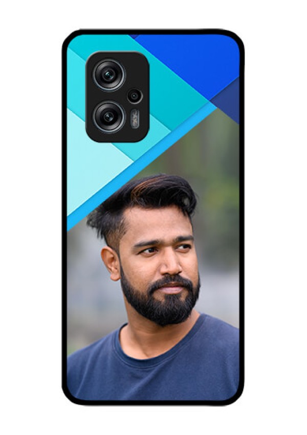 Redmi K50i 5G Custom Glass Phone Case - Blue Pattern Design