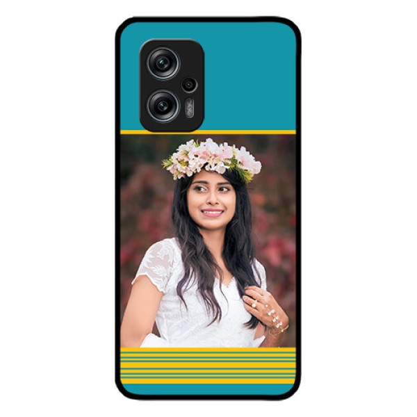 Redmi K50i 5G Custom Glass Phone Case - Yellow & Blue Design