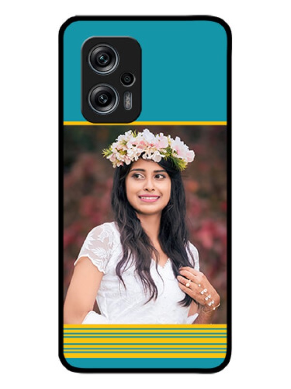 Custom Redmi K50i 5G Custom Glass Phone Case - Yellow & Blue Design