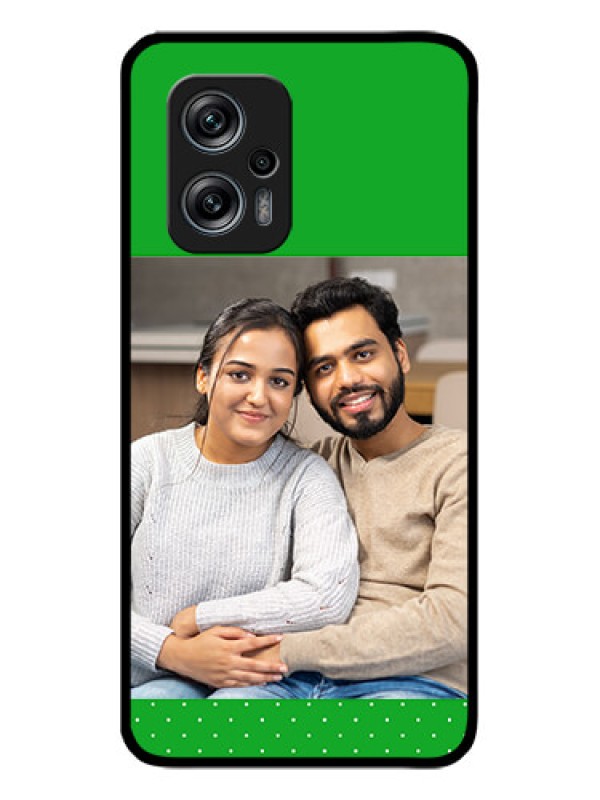 Custom Redmi K50i 5G Personalized Glass Phone Case - Green Pattern Design