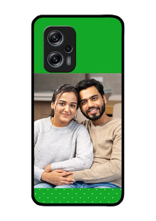 Redmi K50i 5G Personalized Glass Phone Case - Green Pattern Design