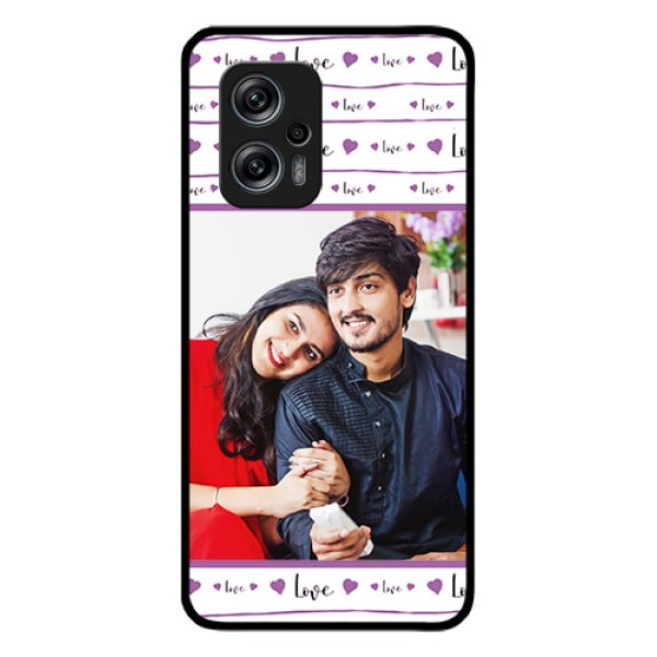 Redmi K50i 5G Custom Glass Mobile Case - Couples Heart Design