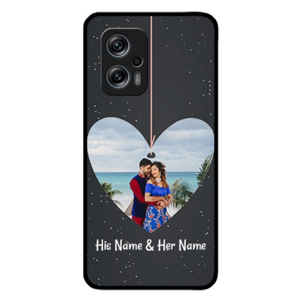 Redmi K50i 5G Custom Glass Phone Case - Hanging Heart Design
