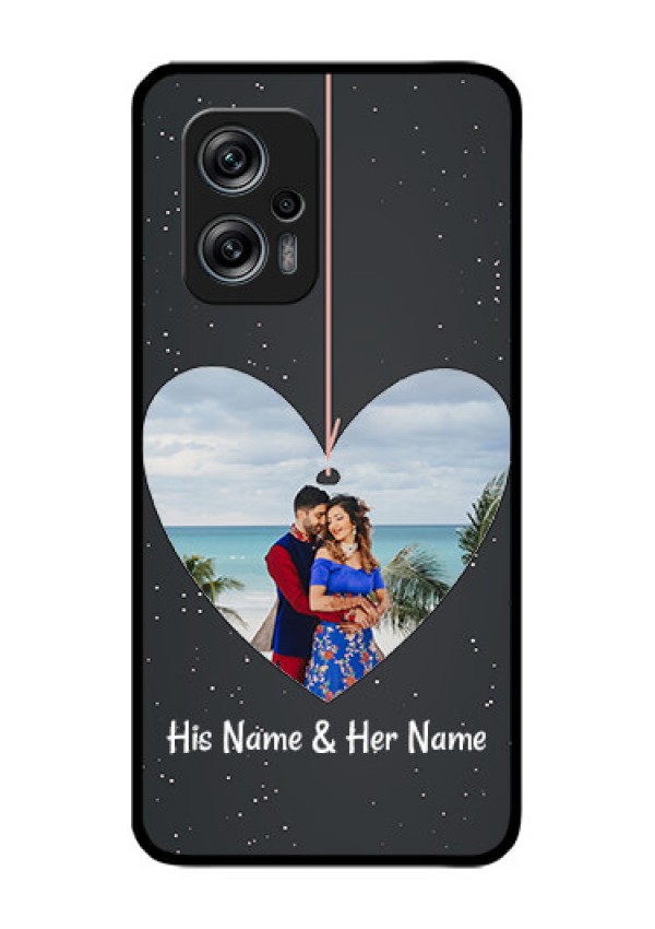 Redmi K50i 5G Custom Glass Phone Case - Hanging Heart Design