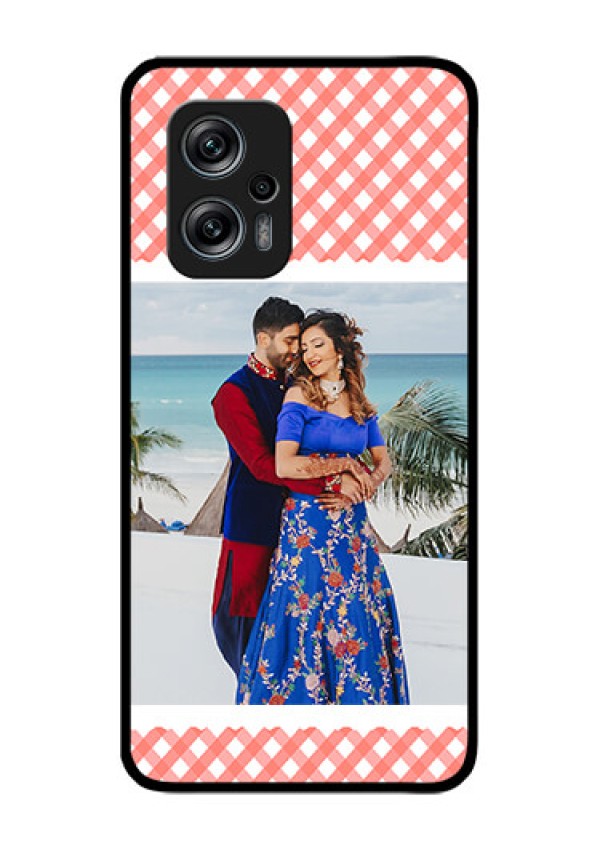 Redmi K50i 5G Personalized Glass Phone Case - Pink Pattern Design