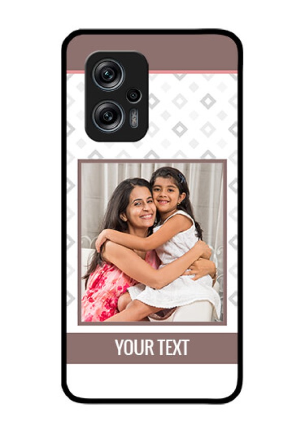 Redmi K50i 5G Photo Printing on Glass Case - Simple Diamond Design