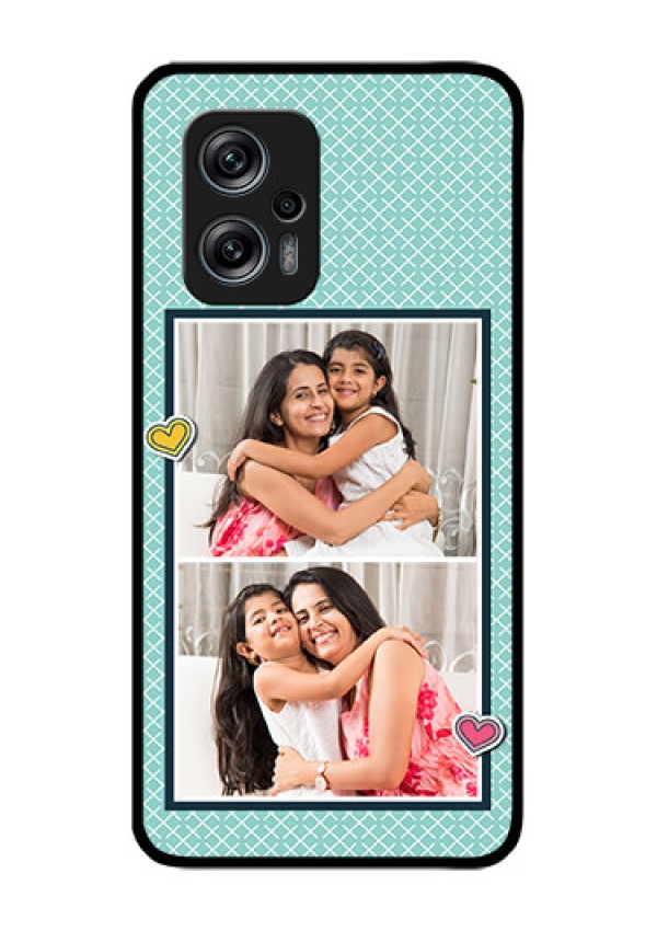 Redmi K50i 5G Custom Glass Phone Case - 2 Image Holder with Pattern Design