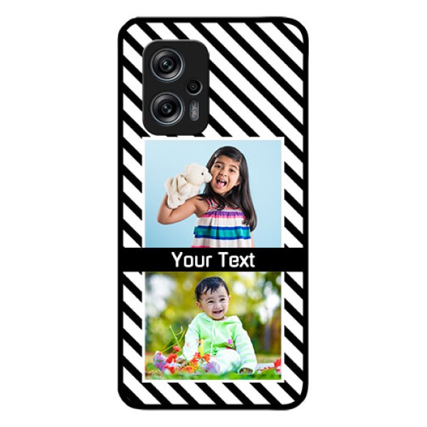 Redmi K50i 5G Photo Printing on Glass Case - Black And White Stripes Design Redmi K50i 5G Photo Printing on Glass Case - Black And White Stripes Design