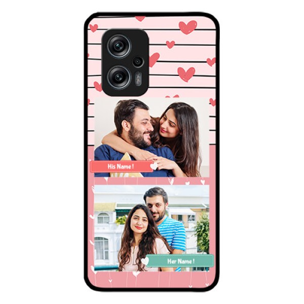 Redmi K50i 5G Custom Glass Mobile Case - Photo with Heart Design Redmi K50i 5G Custom Glass Mobile Case - Photo with Heart Design