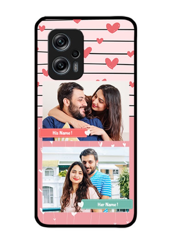 Redmi K50i 5G Custom Glass Mobile Case - Photo with Heart Design