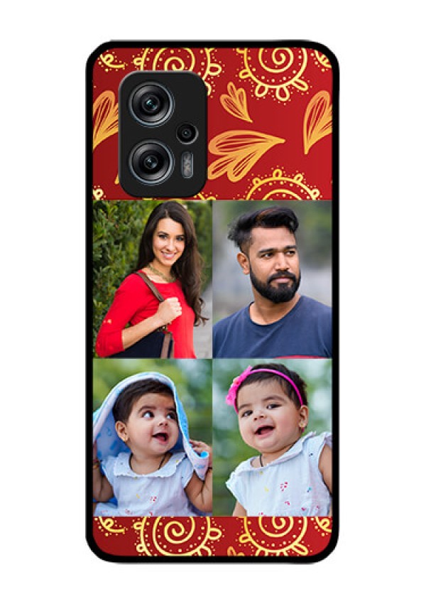 Redmi K50i 5G Photo Printing on Glass Case - 4 Image Traditional Design