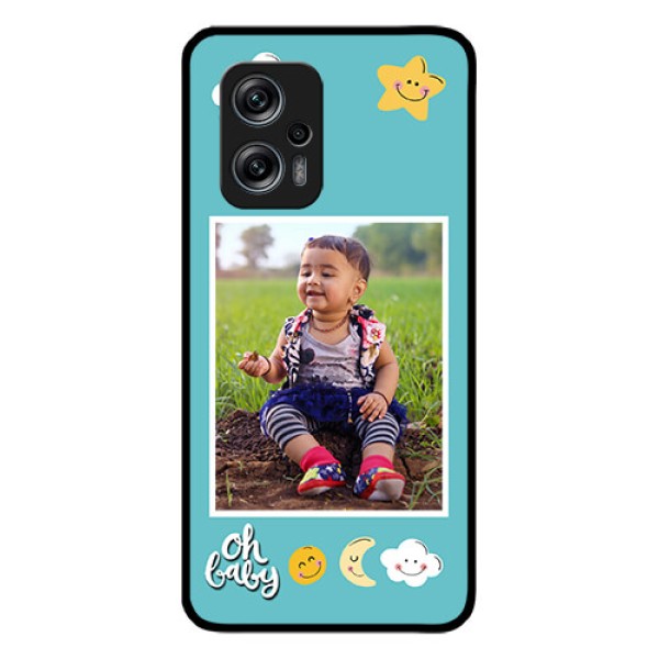 Redmi K50i 5G Personalized Glass Phone Case - Smiley Kids Stars Design Redmi K50i 5G Personalized Glass Phone Case - Smiley Kids Stars Design