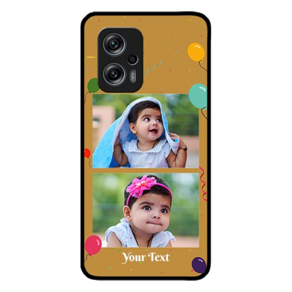 Redmi K50i 5G Personalized Glass Phone Case - Image Holder with Birthday Celebrations Design
