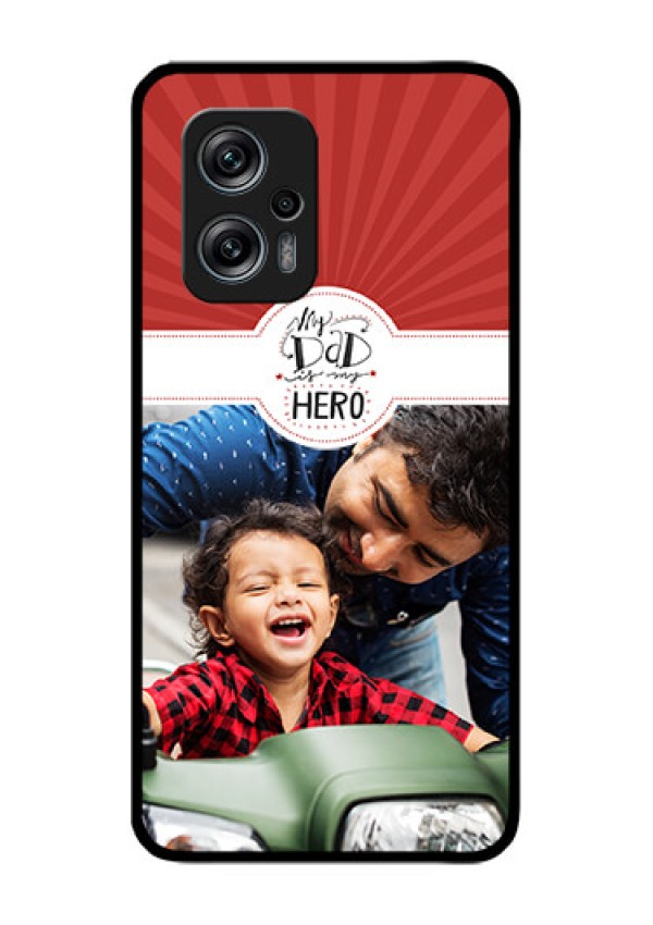 Redmi K50i 5G Photo Printing on Glass Case - My Dad Hero Design