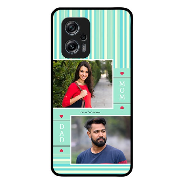 Redmi K50i 5G Custom Glass Phone Case - Mom & Dad Pic Design