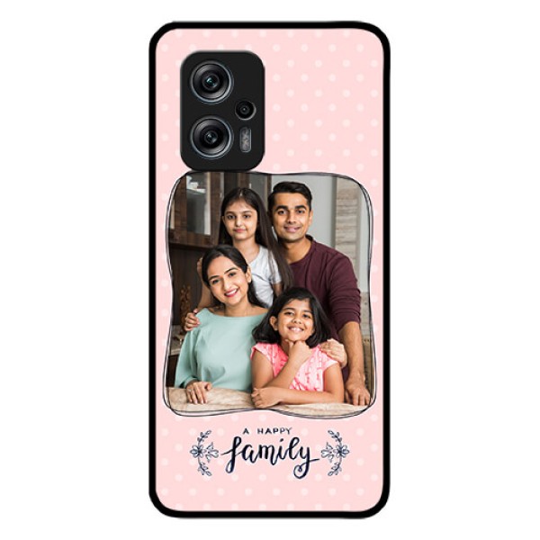 Redmi K50i 5G Custom Glass Phone Case - Family with Dots Design