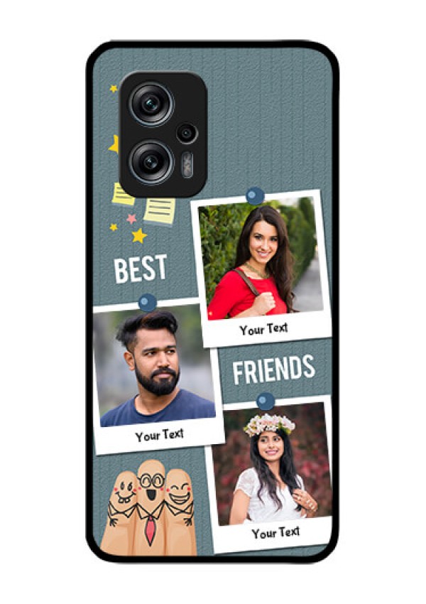 Redmi K50i 5G Personalized Glass Phone Case - Sticky Frames and Friendship Design