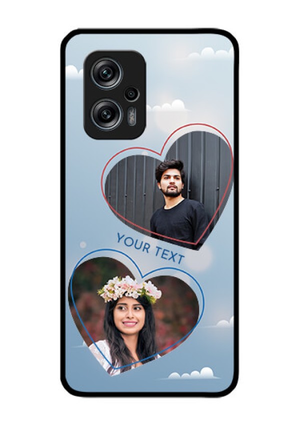 Redmi K50i 5G Custom Glass Mobile Case - Blue Color Couple Design