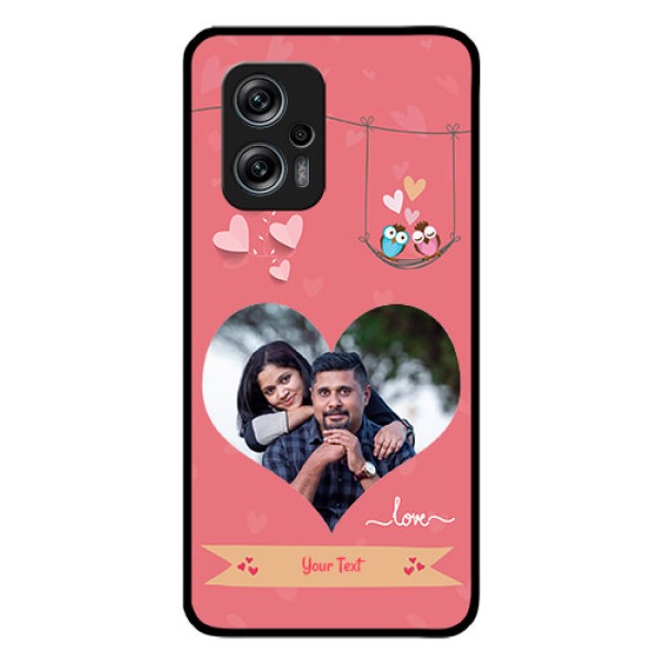 Redmi K50i 5G Personalized Glass Phone Case - Peach Color Love Design Redmi K50i 5G Personalized Glass Phone Case - Peach Color Love Design