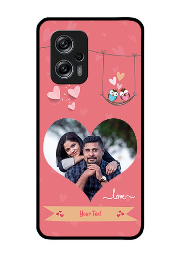 Redmi K50i 5G Personalized Glass Phone Case - Peach Color Love Design