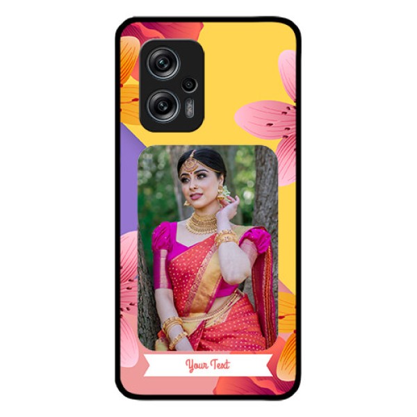 Redmi K50i 5G Custom Glass Mobile Case - 3 Image With Vintage Floral Design