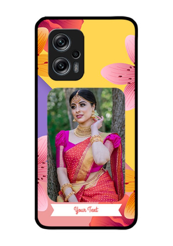 Redmi K50i 5G Custom Glass Mobile Case - 3 Image With Vintage Floral Design