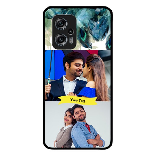 Redmi K50i 5G Personalized Glass Phone Case - Image with Boho Peacock Feather Design