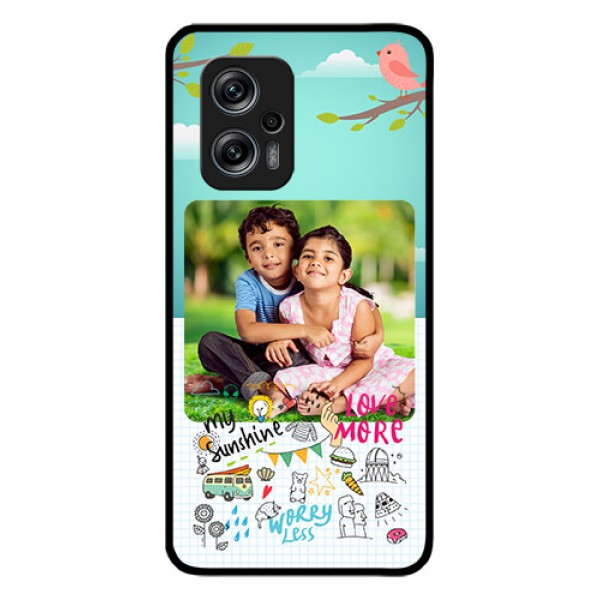 Redmi K50i 5G Photo Printing on Glass Case - Doodle love Design
