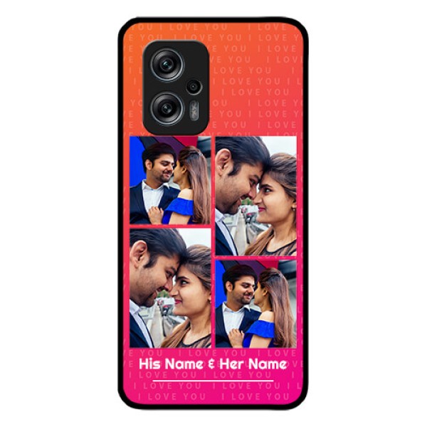 Redmi K50i 5G Custom Glass Phone Case - I Love You Pink Design