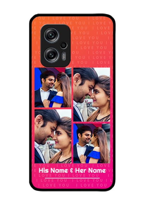 Redmi K50i 5G Custom Glass Phone Case - I Love You Pink Design