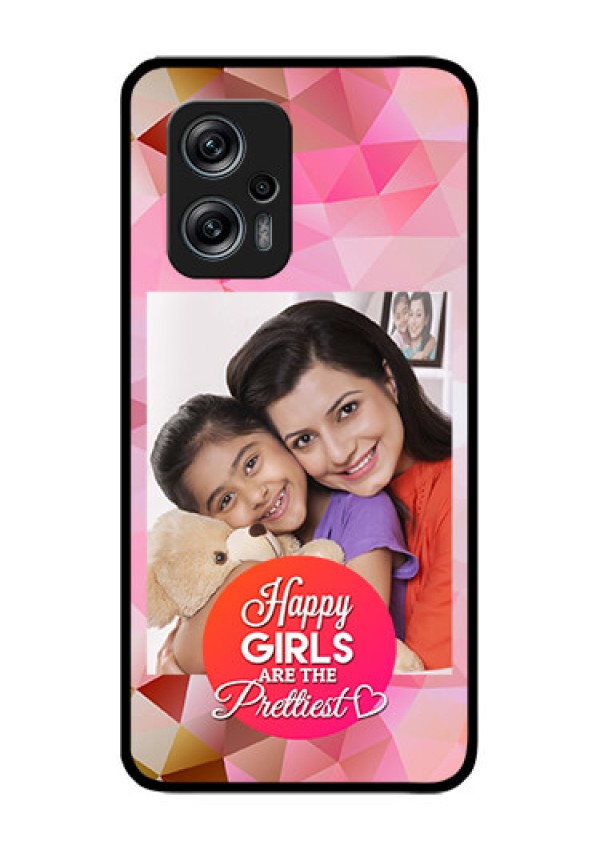 Redmi K50i 5G Photo Printing on Glass Case - Abstract Triangle Design