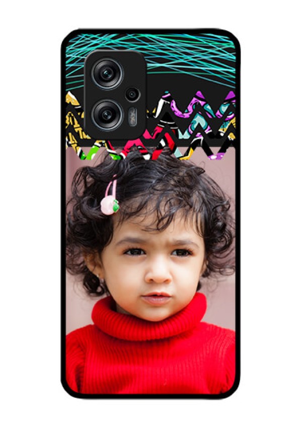 Redmi K50i 5G Personalized Glass Phone Case - Neon Abstract Design