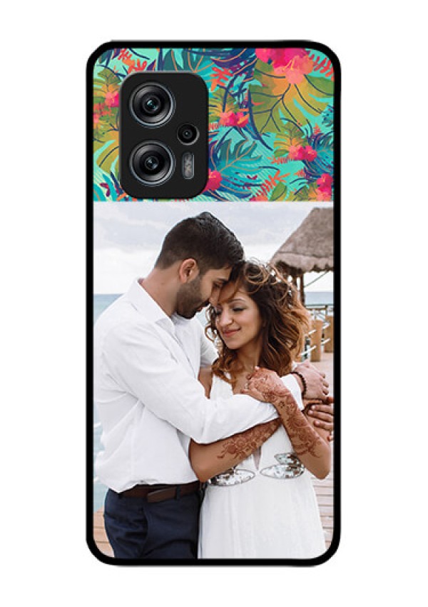 Redmi K50i 5G Photo Printing on Glass Case - Watercolor Floral Design