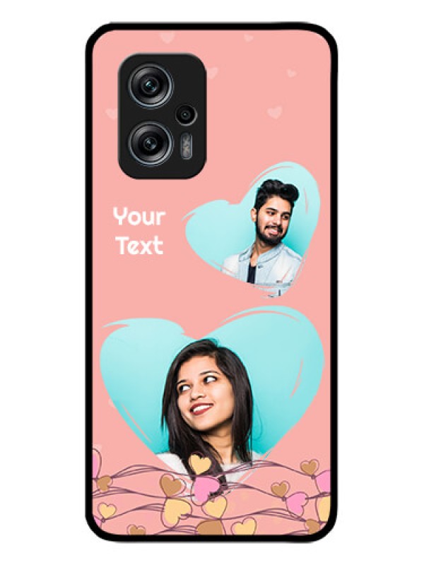 Custom Redmi K50i 5G Custom Glass Mobile Case - Love Doodle Design