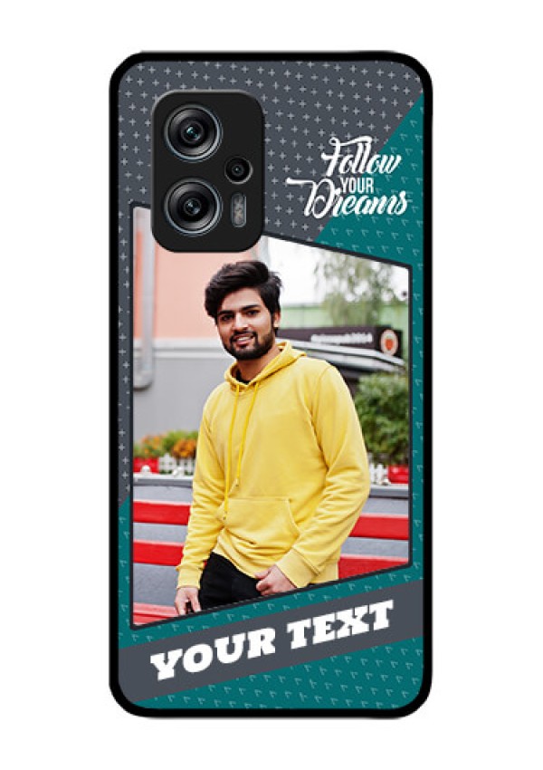 Redmi K50i 5G Personalized Glass Phone Case - Background Pattern Design with Quote
