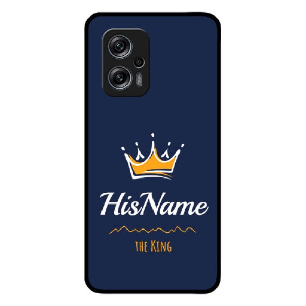 Redmi K50i 5G Glass Phone Case King with Name