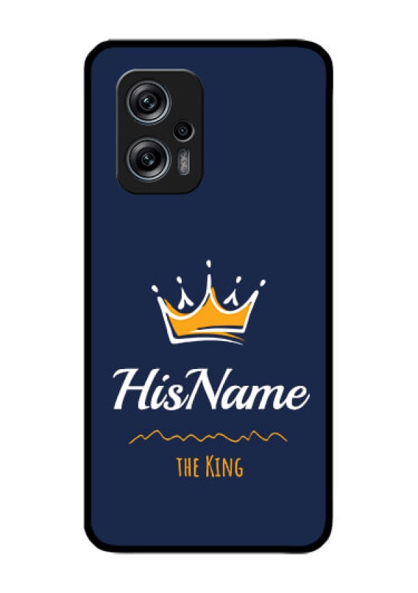 Redmi K50i 5G Glass Phone Case King with Name