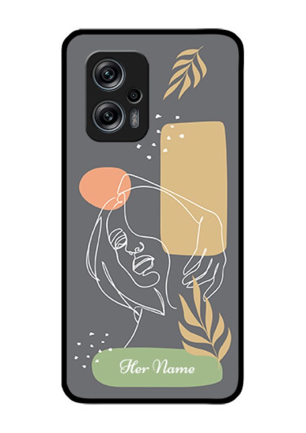 Xiaomi Redmi K50I 5G Custom Glass Phone Case - Gazing Woman line art Design