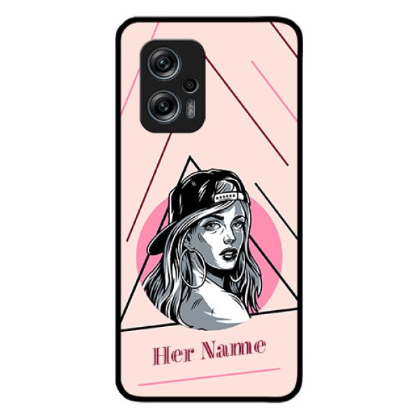 Xiaomi Redmi K50I 5G Personalized Glass Phone Case - Rockstar Girl Design