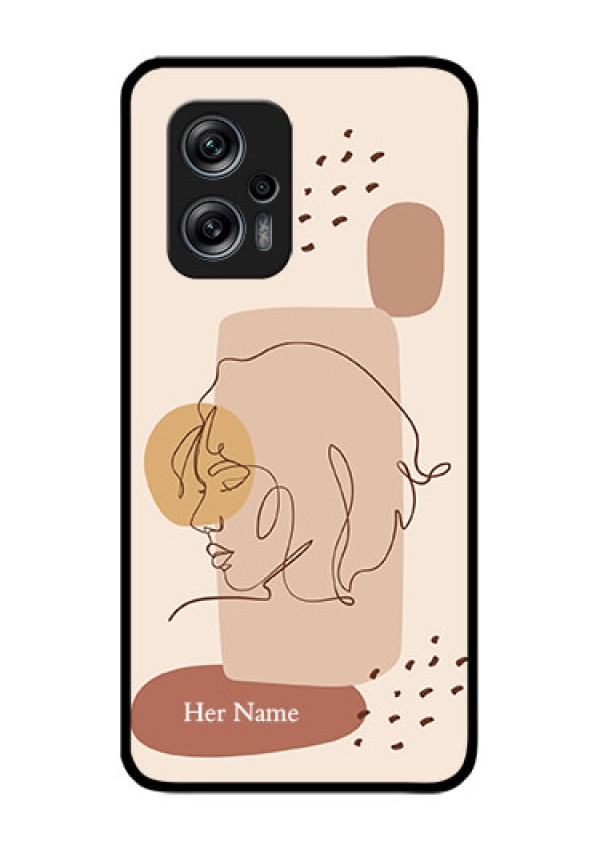 Xiaomi Redmi K50I 5G Photo Printing on Glass Case - Calm Woman line art Design