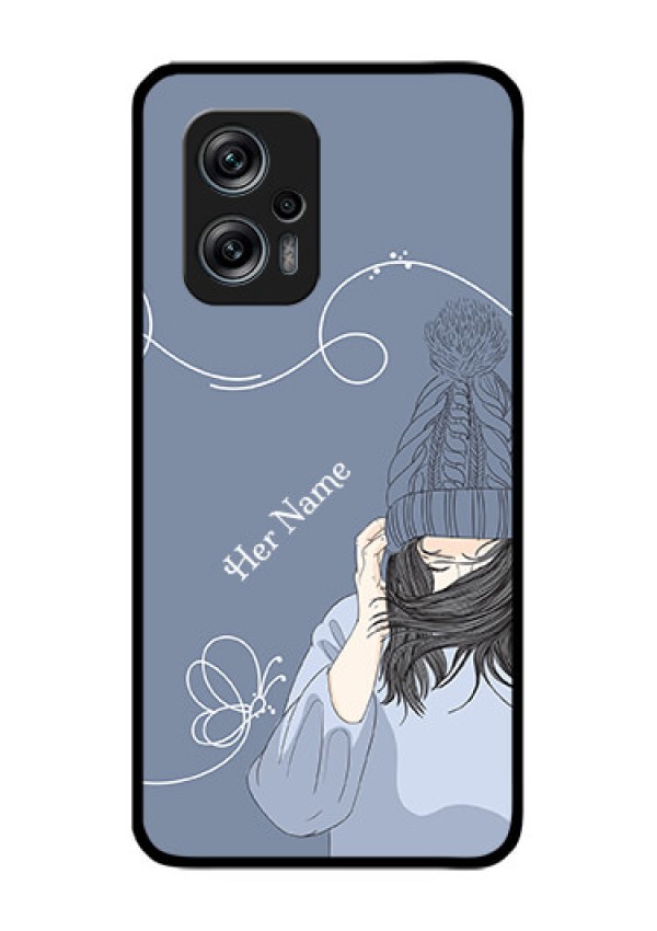 Xiaomi Redmi K50I 5G Custom Glass Mobile Case - Girl in winter outfit Design