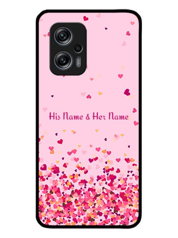 Custom Xiaomi Redmi K50I 5G Photo Printing on Glass Case - Floating Hearts Design