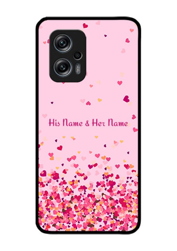 Xiaomi Redmi K50I 5G Photo Printing on Glass Case - Floating Hearts Design