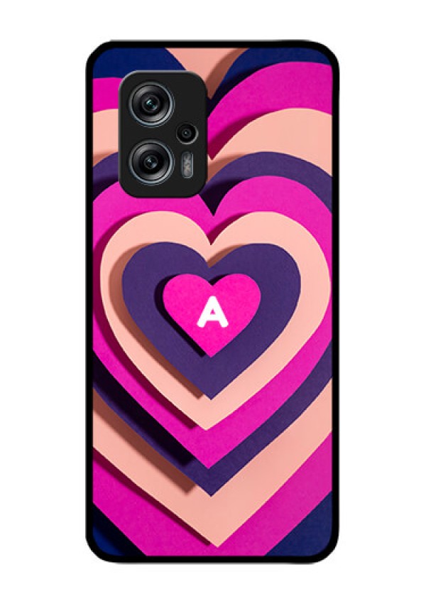 Xiaomi Redmi K50I 5G Custom Glass Mobile Case - Cute Heart Pattern Design